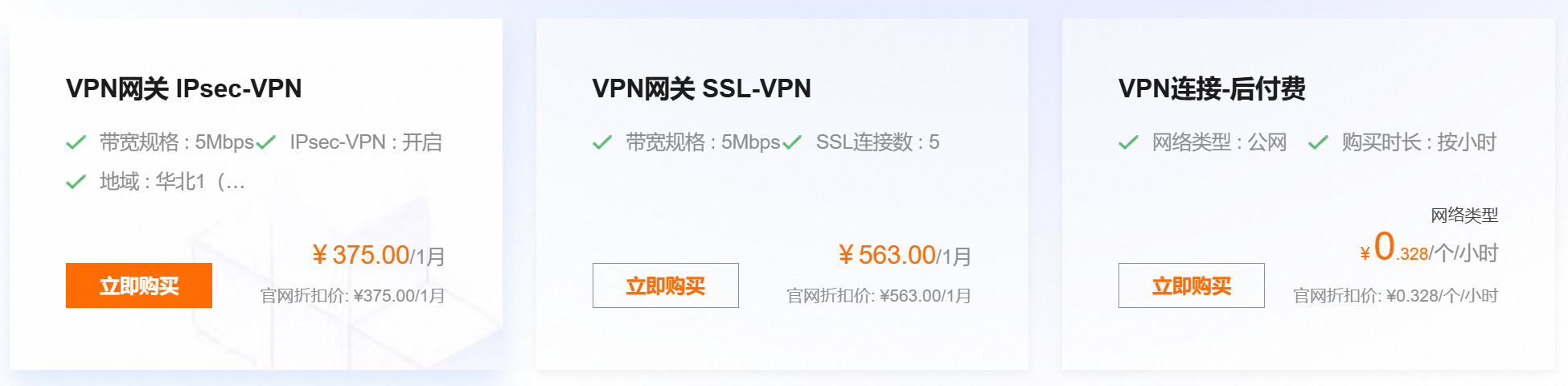 阿里云VPN 价格